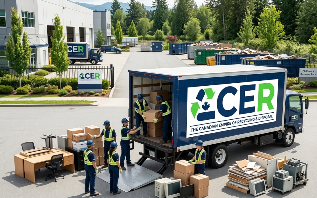 Commercial Junk Removal Chilliwack team clearing office and construction waste