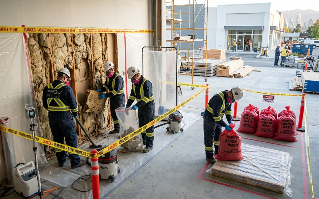 Commercial asbestos waste disposal Maple Ridge during a renovation project.