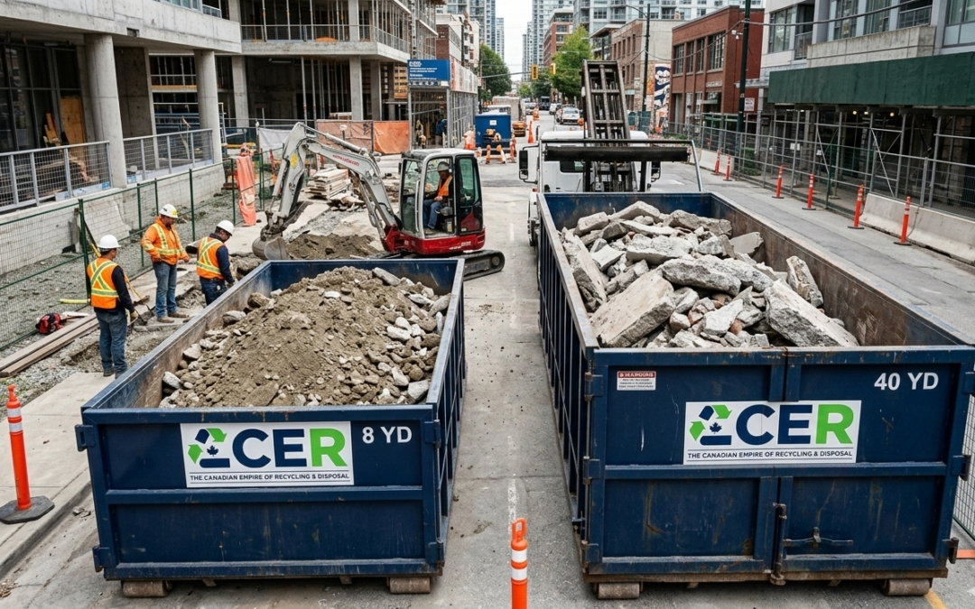 Bin Rental Services Vancouver for dirt and concrete removal with 8-yard and 40-yard construction bins.