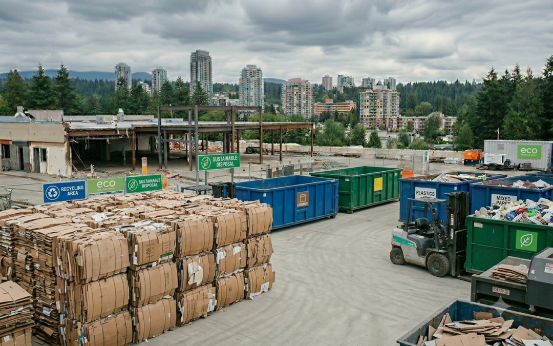 Commercial cardboard recycling services in Vancouver warehouse facility