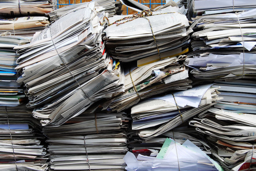 newspaper bundles for paper recycling